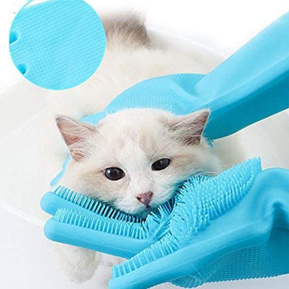 Silicone Bathing Gloves For Dogs, Cats, & Most Animals – Long Sleeve Grooming Glove With Foam Scrubbing Bristles Silicone Bathing Gloves For Dogs, Cats, & Most Animals – Long Sleeve Grooming Glove With Foam Scrubbing Bristles