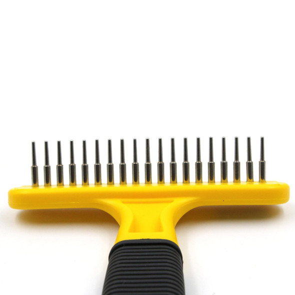 Dog Dematting Comb Rake – Undercoat Mat Brush - Knot Out For Dogs, Cats, Rabbits, Any Long Haired Breed Pets - Undercoat Rake Design