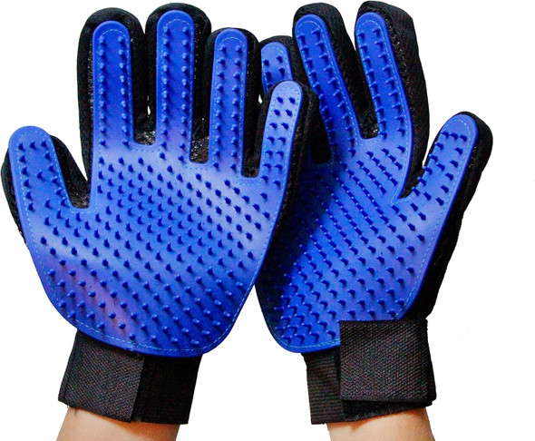 Pet Grooming & Massaging Gloves (One Pair) Dog Hair & Cat Fur Removal Helps Pet Shedding For Cats & Dogs