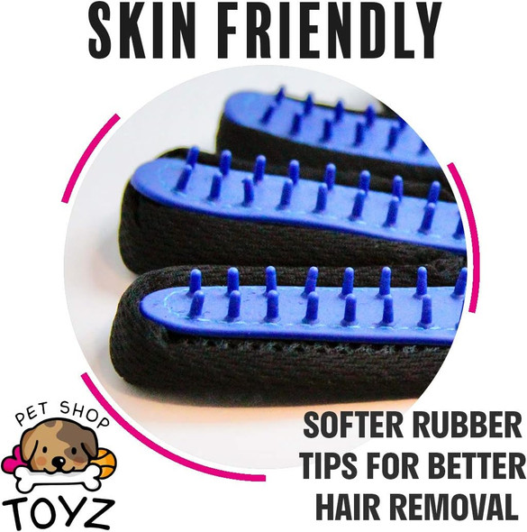 Pet Grooming & Massaging Gloves (One Pair) Dog Hair & Cat Fur Removal Helps Pet Shedding For Cats & Dogs