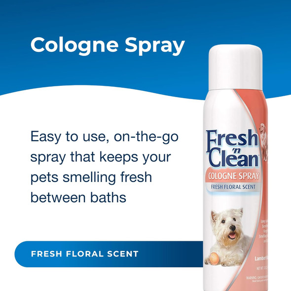 Petag Fresh ’N Clean Cologne Spray - Fresh Floral Scent - 12 Oz - Controls Odor & Keeps Dogs Smelling Fresh