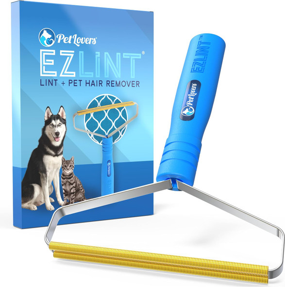 Petlovers Ezlint Pet Hair Remover - Reusable Dog And Cat Fur Removal Tool, Portable Carpet Scraper & Rake For Couches, Furniture, Rugs, Mats, And Clothes Blue Petlovers Ezlint Pet Hair Remover - Reusable Dog And Cat Fur Removal Tool, Portable Carpet Scraper & Rake For Couches, Furniture, Rugs, Mats, And Clothes Blue