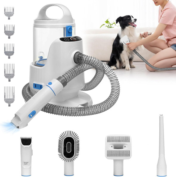 Petmolico Dog Grooming Kit 13000Pa Suction Pet Grooming Vacuum 2.8L Large Cup Vacuum Dog Grooming Kit Include 4 Hair Clipper Combs