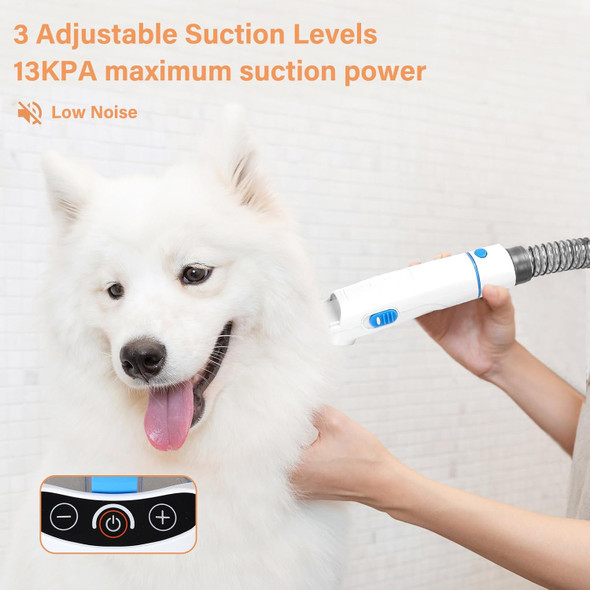 Petmolico Dog Grooming Kit 13000Pa Suction Pet Grooming Vacuum 2.8L Large Cup Vacuum Dog Grooming Kit Include 4 Hair Clipper Combs