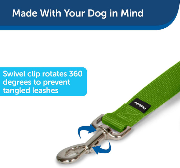 Petsafe Nylon Dog Leash - Strong, Durable, Traditional Style Leash With Easy To Use Bolt Snap - 3/4 In. X 6 Ft., Apple Green