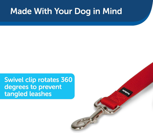 Petsafe Nylon Dog Leash – Strong, Durable, Traditional Style Leash With Easy To Use Bolt Snap For Small, Medium And Large Dogs – 3/8 X 6', Red