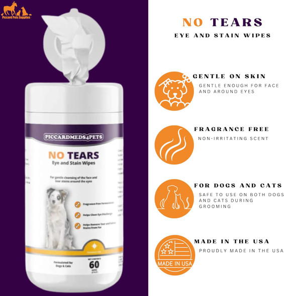 No More Tears Eye And Stain Wipes 60Ct