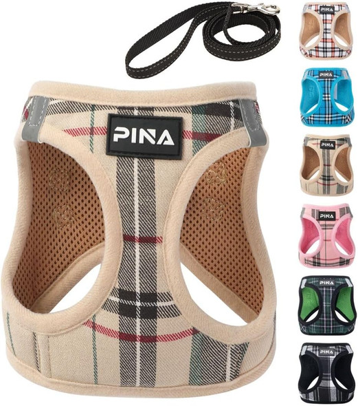 Pina Dog Harness For Small Dogs No Pull, Small Dog Harness And Leash Set, No Choke Breathable Mesh Dog Vest Harness, Lightweight Adjustable Small Medium Dog Harness - Easy To Put On And Take Off