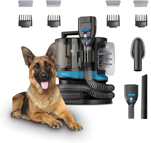 Prolux Professional At-Home Pet Grooming Vacuum, Quiet 52 Db Operation, Versatile Clippers For All Hair Lengths, Spacious Tank For Extended Grooming Sessions, 7-Foot Hose, Perfect For Dogs And Cats
