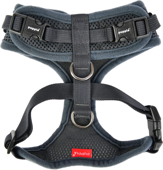 Puppia Ritefit Dog Harness Mesh Over-The-Head All Season No Pull No Choke Walking Training Adjustable Neck & Chest For Small & Medium Dog - Grey - Small