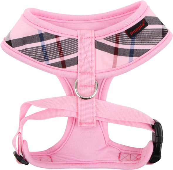 Puppia Junior Over-The-Head Dog Harness Checkered Pattern No Choke No Pull Adjustable Chest Belt Walking Training For Small And Medium Dog, X-Small, Pink