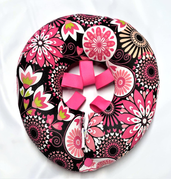 Pink Medallion- Made In Usa Puppy Bumpers 100% Cotton Stuffed Safety Fence Collar To Keep Your Pet Safely On The Right Side Of The Fence. (10-13)