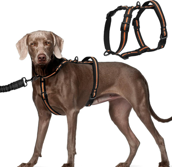 Pupteck No Pull Dog Harness Escape Proof For Small Medium Large Sized Dogs, Adjustable Reflective Pet Vest Harness With Lift Handle, Dog Walking Easy Control Halter