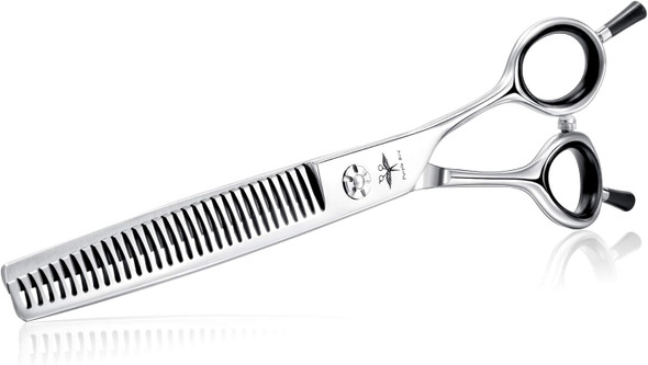 Purplrbird 7 Inch Straight Dog Grooming Scissors Pet Thinning Texturizing Shears Professional Safety Blunt Tip Trimming Shearing For Dogs Cats Face Paws Limbs Japanese Stainless Steel Silver Purplrbird 7 Inch Straight Dog Grooming Scissors Pet Thinning Texturizing Shears Professional Safety Blunt Tip Trimming Shearing For Dogs Cats Face Paws Limbs Japanese Stainless Steel Silver
