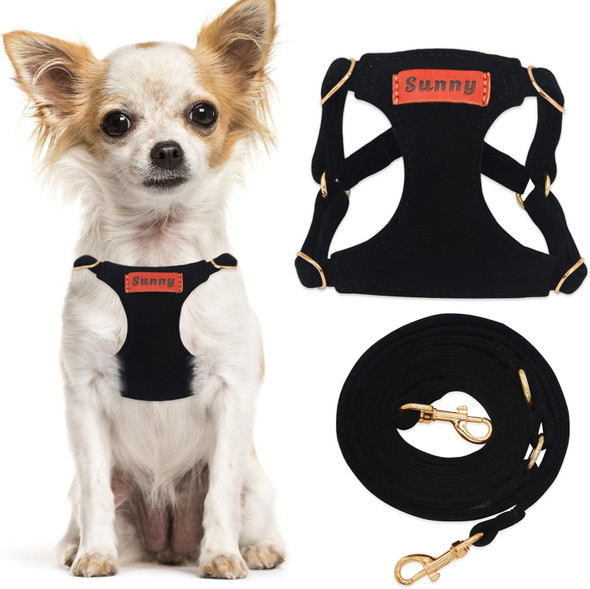 No Pull Puppy Harness,Soft Adjustable Dog Leash Dog Harness Vest Dog Leash Set No Choke Escape Proof (Xs, Black)