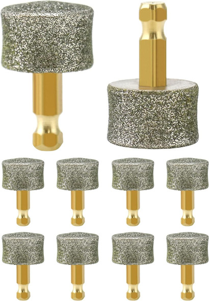 Qwork Dog Nail Grinder Replacement Head, 10 Packpet Nail Grinder Diamond Tip Replacement, Professional Spare Grinding Head For Electric Pet Paw Trimmer Nail Grinder, Dog Claw Smoothing Grinder Bits
