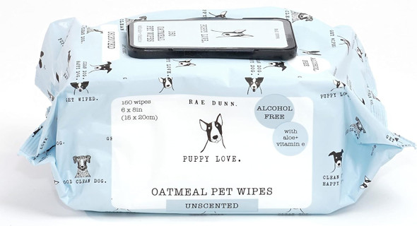 Rae Dunn Oatmeal Pet Wipes, Alcohol With Aloe And Vitamin E, Coconut Vanilla, 150 Count Rae Dunn Oatmeal Pet Wipes, Alcohol With Aloe And Vitamin E, Coconut Vanilla, 150 Count