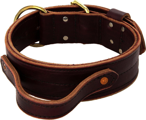 Ray Allen Signature K-9 Heavy Agitation Collar With Handle, 2-Inch, Burgundy