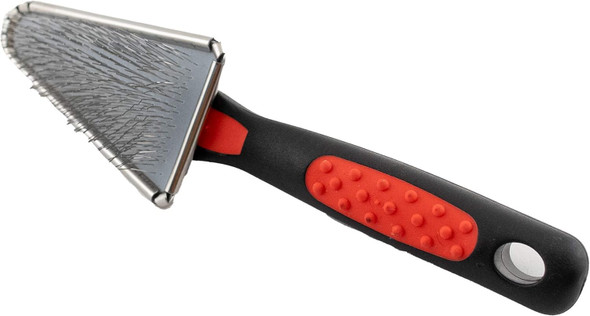 Paw Brothers Soft Pin Triangle Slicker Brush For Dogs, Professional Grade, Stainless Steel Pins, Comfort Grip, For Hard To Reach Areas