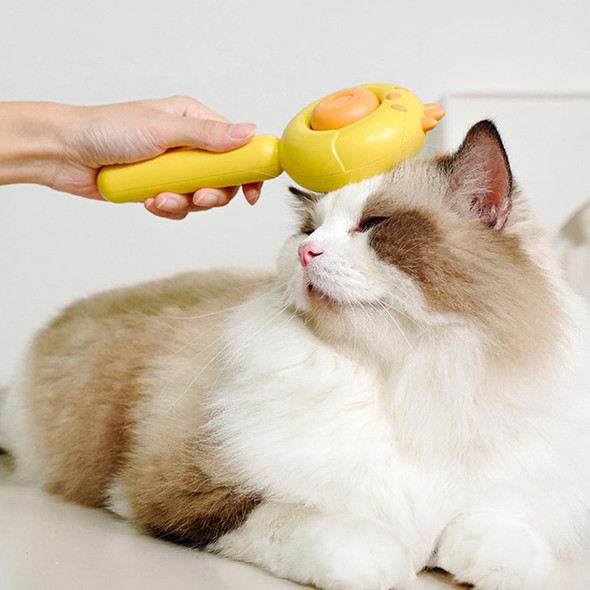 Pet Hair Brush With Release Button Dog Hair Cleaner Brush Collecting Float Hair Self Cleaning Comb For Shedding Rabbit Grooming Brushes For Indoor Cat Puppy Bunny Hair Deshedding Brushing Comb