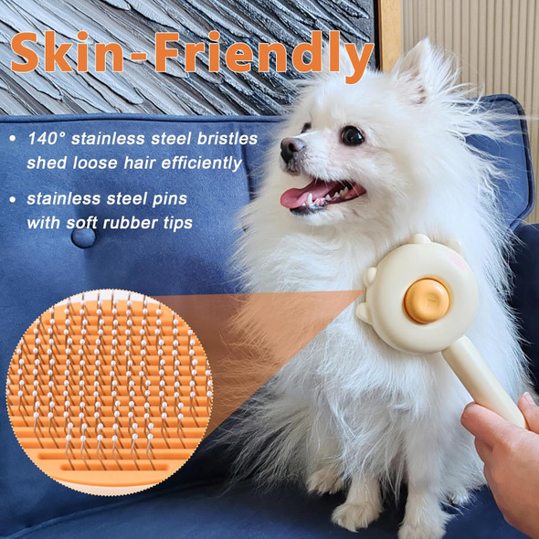 Dog Brushes For Grooming Slicker Matting Dog Comb For Shedding Hair Brush Dematting Tool For Long Haired Dogs Pet Rabbit Brush Poodle Brush Pubb Comb Grooming Pet Hair Shedder 1 Pc