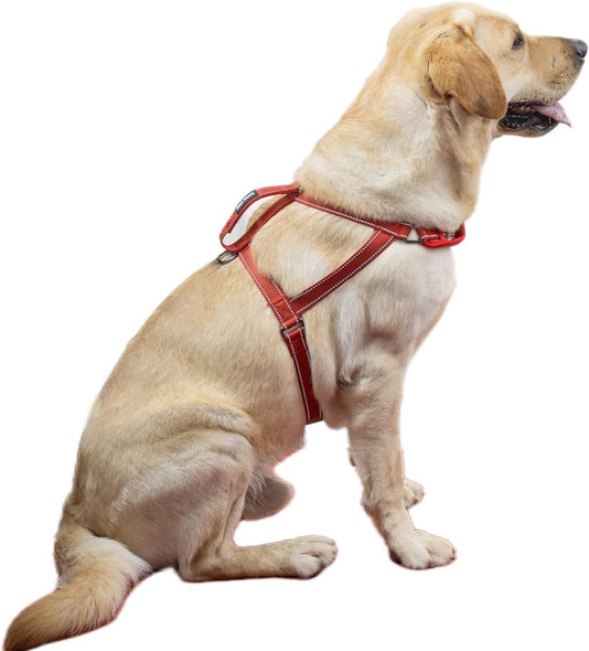 Dog Harness For Large Dogs, No Pull Dog Harness With 2 Adjustable Points & 1 Leash Clip, Reflective Comfortable Dog Vest With Easy Control Handle Ideal For Walking And Training, Red,L