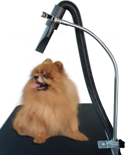 Shelandy Dog Pet Grooming Table Hair Dryer Stand Hose Tube Holder Hands- Stainless Steel Groomers Adjustable Third Arm With Clamp
