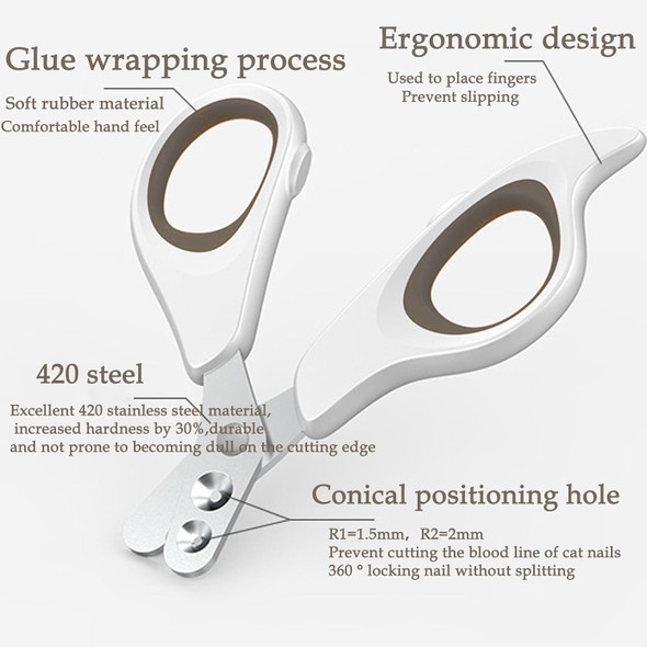 Cat Nail Clippers With Double Round Cut Holes Safety Guard For Cats, Birds, Reptiles And Small Animals - Professional Paw Trimmer Set For Novice Pet Families
