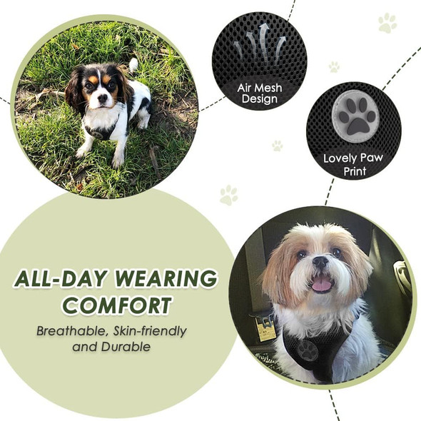 Slowton Dog Seat Belt Harness For Car, Dog Car Harness Adjustable Mesh Breathable & Dog Seatbelt Safety Tether With Elastic Bungee For Small Medium Large Pets(Black, Single Clip, L)