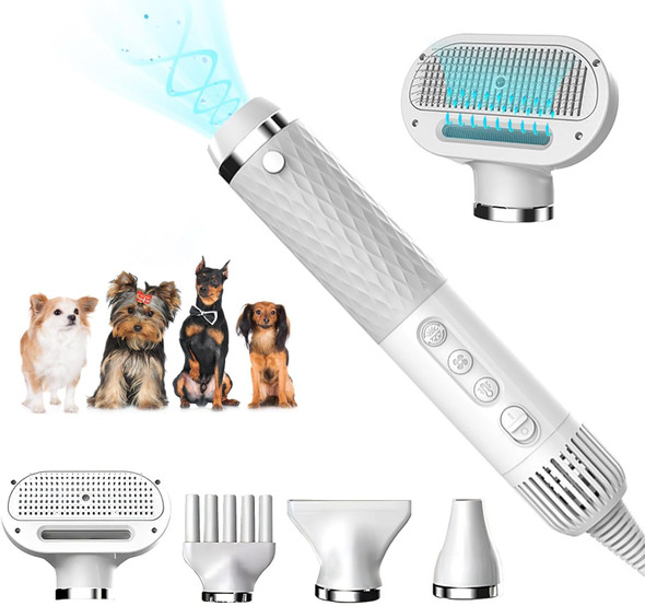 Smarttail Dog Dryer,Dog Hair Dryer QuietPortableLightweight,5 In 1 Dog Blow Dryer For Grooming,Pet Hair Dryer With 4 Nozzles,Pet Dryer For Home Travel Use