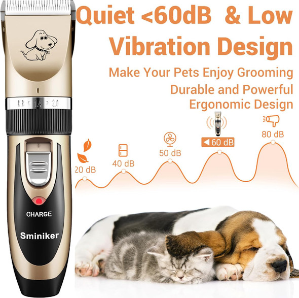 Rechargeable Cordless Dogs Cats Horse Grooming Clippers - Professional Pet Hair Clippers With Comb Guides For Dogs Cats Horses And Other House Animals Pet Grooming Kit
