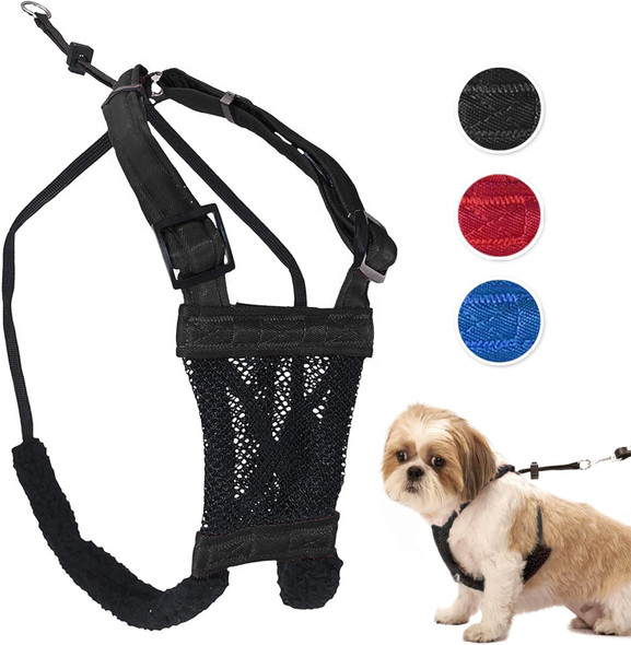 Sporn Small No Pull Dog Harness, Black Mesh Dog Harness, Durable Nylon Anti Pull Dog Harness, Breathable & Easy Dog Body Harness, Dog No Pull Harness Provides To Small Breeds