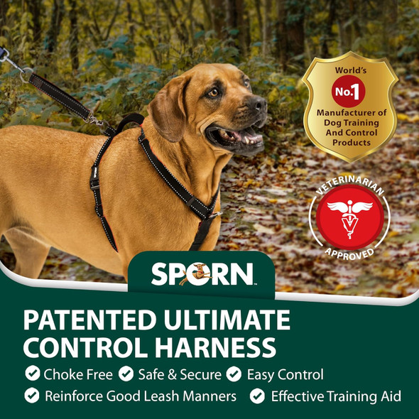 Ultimate Control Dog Harness Small Sized Dog, Black Nylon Small Dog Harness With Detachable Accessory Handle & Leash Extension, No Pull Dog Harness Small Sized Provides By Sporn
