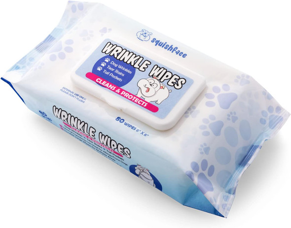 Squishface Tear Stain Paste (2Oz) & 5X7 Wipes Bundle - Anti-Itch, Deodorizing, Tear Stain Remover – Great For English Bulldog, Pugs, Frenchie, Bulldogs, French Bulldogs & Any Breed