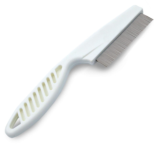 Sungrow Detangling Pet Comb For Dogs, Cats, Ferrets, Anti-Static Groomer Removes Tangles & Knots, Tear Stain Removal, Stainless Steel Pins With Rounded & Smooth Ends, White Non-Slip Grip Handle, 7.4