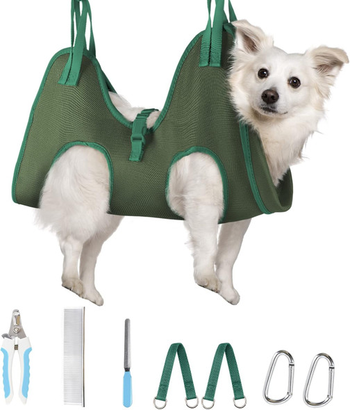 Supet Dog Grooming Hammock For Dog And Cat, Relaxation Pet Grooming Sling Helper, Breathable Pet Grooming Hammock For Nail Trimming, Ear/Eye Car With Nail Clippers/Trimmers/Scissors