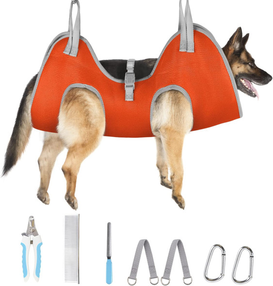 Supet Dog Grooming Hammock For Dog And Cat, Relaxation Pet Grooming Sling Helper, Breathable Pet Grooming Hammock For Nail Trimming, Ear/Eye Car With Nail Clippers/Trimmers/Scissors