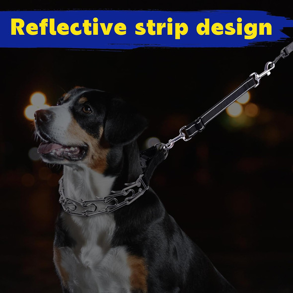 Supet 2 Pcs Dog Collar Safety Clip, Adjustable Prong Collar Dog Collar Backup Clasps Reflective, Double Ended Metal Connectors For Dog Collars For Dog Harnesses & Leashes