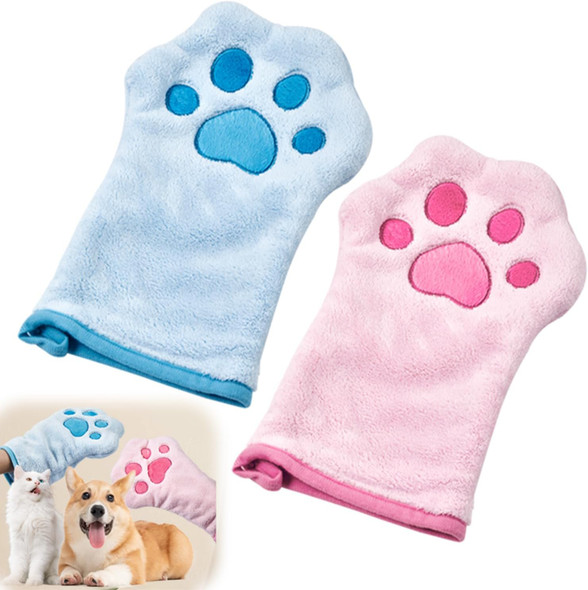 Grooming Towel For Drying Pets 2Pcs – Ultra Absorbent Dog Towel With Embroidered Microfiber Design, Ideal For Small Dogs And Cats, Machine Washable