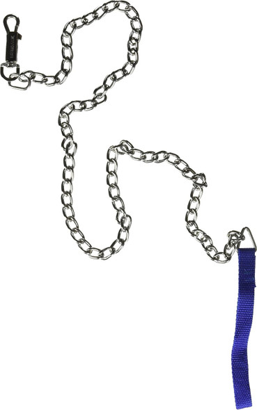 Dog Leash - 4' X 1/8 Chain Pet Leash With Locking Clasp & Double-Stitched Nylon Handle, Bluenavy