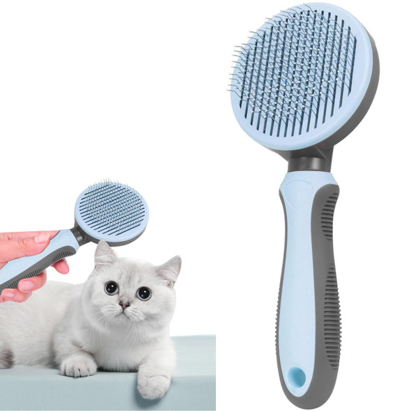 Cat Brush, Dog Brush, Pet Brush For Long And Short Hair，Self Cleaning Slicker Brush For Dogs And Cats, Pet Grooming Brush, Pet Hair Brush For Removes (Blue)