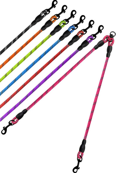 Taglory Double Dog Leash Reflective Rope No Tangle Double Leash For Two Dogs Puppy Small Medium Dogs Pink