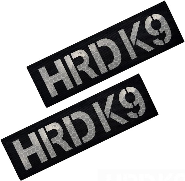 2Pc Reflective Patches Hrd K9 Dog Vest Patches Removable Patches With Hook Backing For Animal Vest Harnesses, Collars, Leashes (Black And White) (Color-Reflective)
