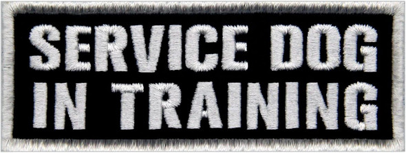 Service Dog In Training Patch Embroidered Vest / Harnesses Badge Fastener Hook & Loop Emblem, 6 X 2 Inches