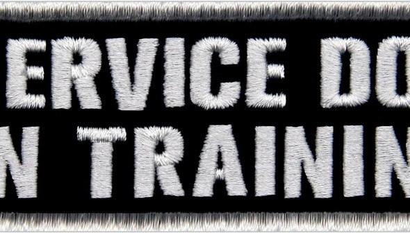 Service Dog In Training Patch Embroidered Vest / Harnesses Badge Fastener Hook & Loop Emblem, 6 X 2 Inches