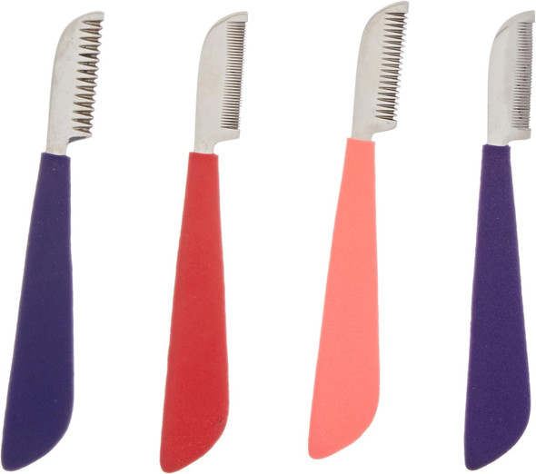 Stripping Knives Set Of 4 In Zipper Case, Foam Handle, Color Coded