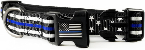Dog Collar - Thin Blue Line (2 Styles Available) (Small, Stars & Stripes)