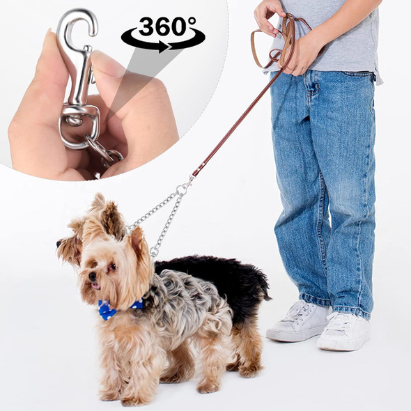 Metal Double Dog Leash Rope, Durable Dog Chain Chew Proof Dual Pet Dog Leash Extension Splitter Leash For 2 Small Dogs For Walking (40Cm)