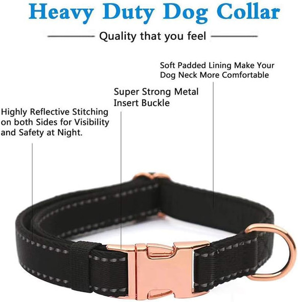 Medium-Large Big-Female Heavy-Duty Dog-Collar Leash-Set - Rose Gold 6 Foot Exceptionally Elegant Design And Adjustable In 3 Different Lengths For Medium To Large Dogs