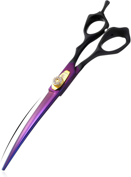 Dog Grooming Scissors Curved Pet Grooming Shears Thinning Shear Hair Cutting Scissor For Pets Hair Trimming 440C Japanese Steel Balde Scissor For Dogs And Cats Down -Curved